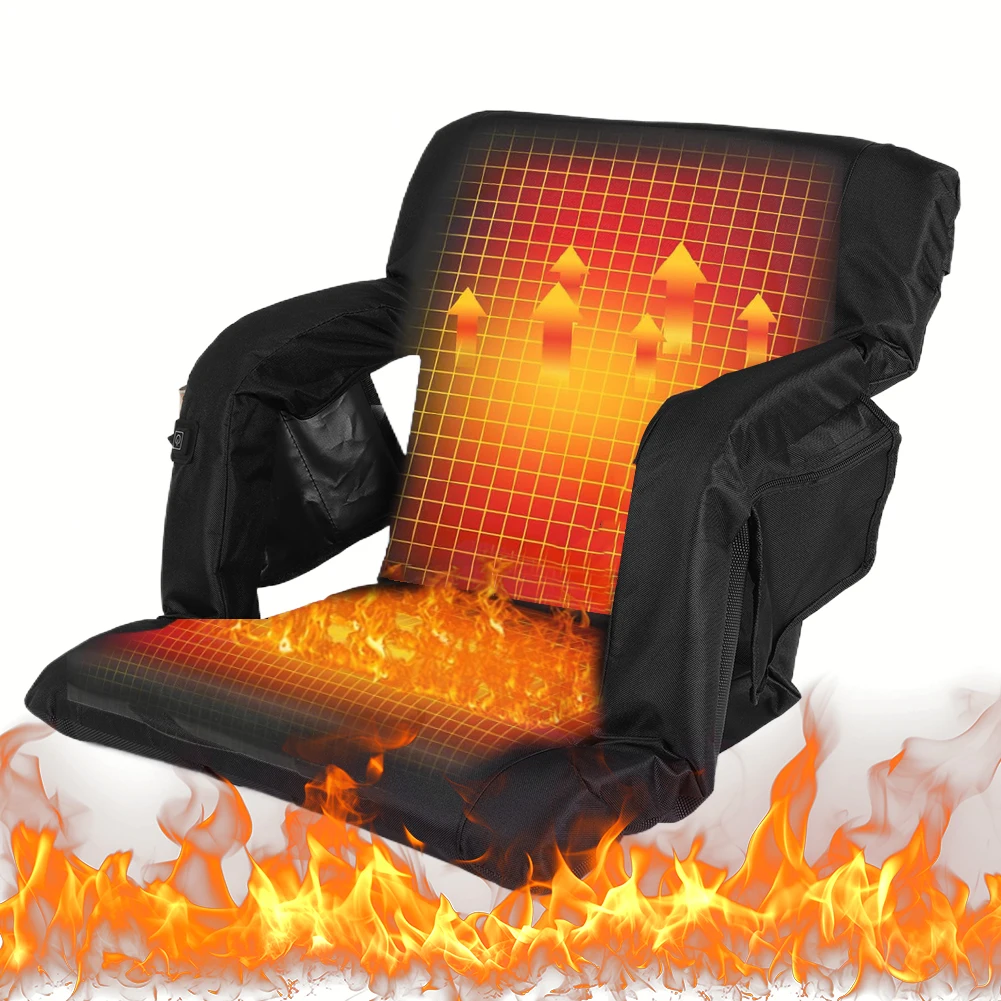 

Heated Massage Stadium Seats 3 Speed Temperature Stadium Chair Cushion Folding Heated Stadium Seat Cushion Travel Chair Cushion