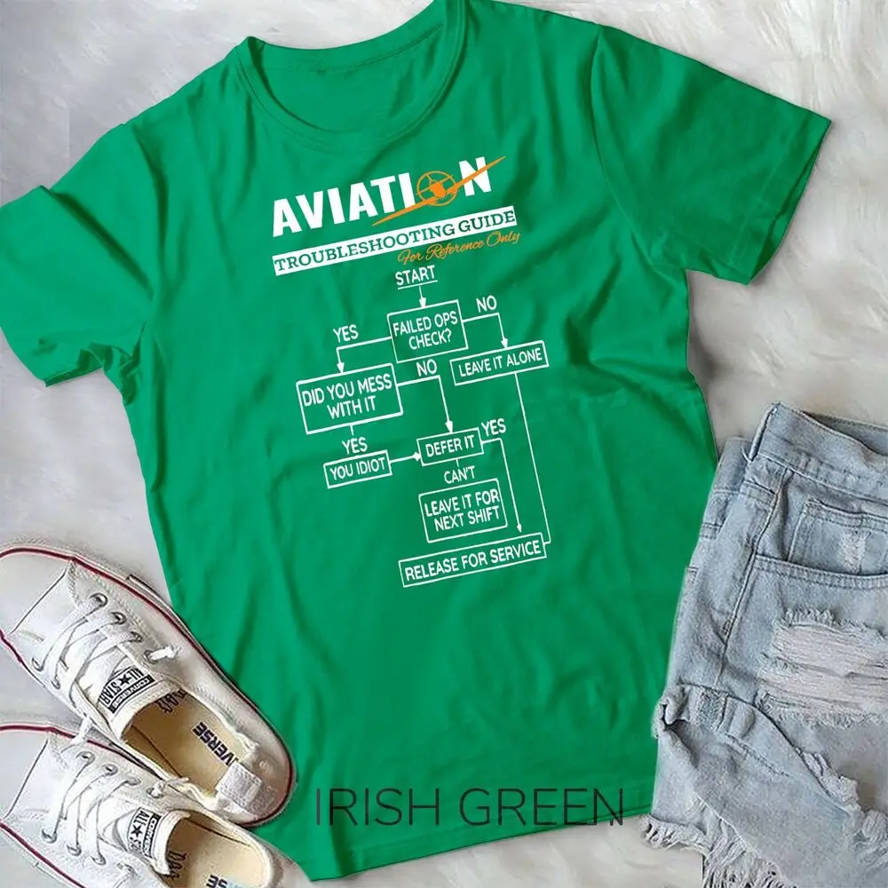 Airplane Pilot T-Shirt Funny Pilot Troubleshooting Guide Tee Unisex T-shirt