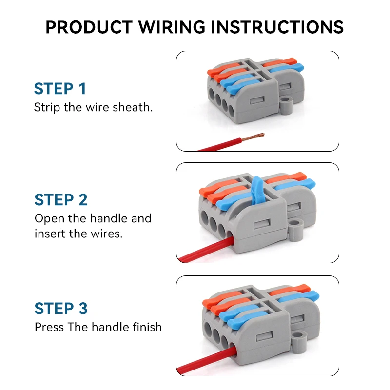 10/30/50 PCS Mini Fast Wiring Cable Connectors Universal Compact Splitter Electrical Conductors Push-in Home Terminal Block 썸네일 4