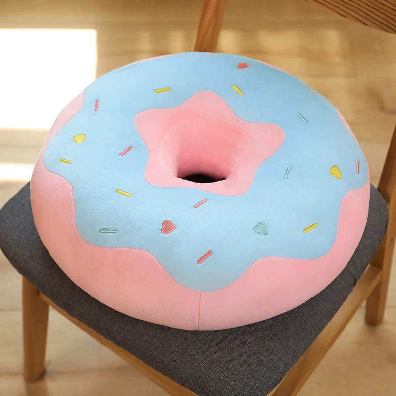 38/58cm New Donut peluche cuscino come vero fantastico anello a forma di cibo peluche morbido cuscino del sedile creativo cuscino per la testa decorazione del pavimento