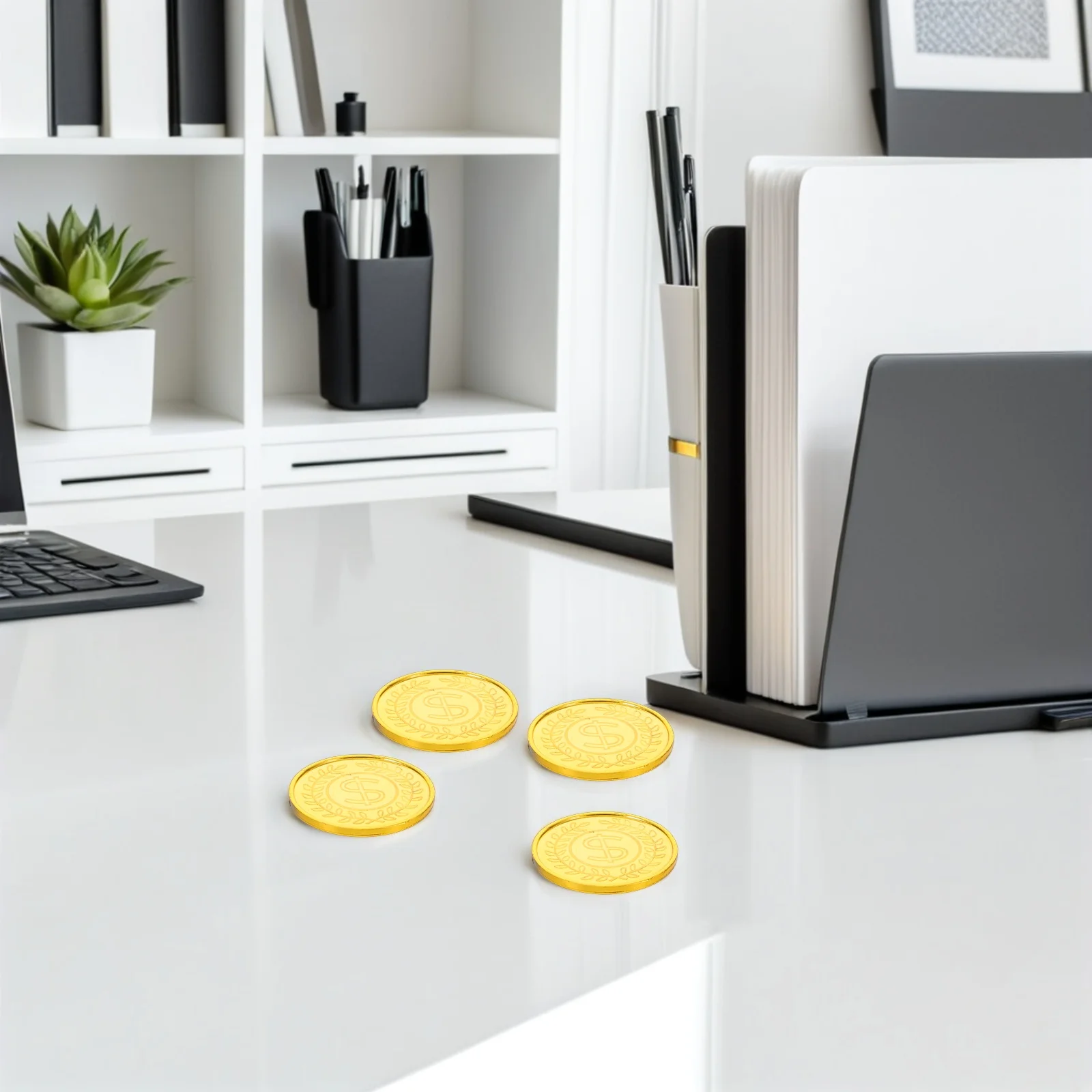 

200Pcs Pirate Golden Coins Plastic Pretend Money Treasure Hunt Adventure Classroom Reward Party Favor Supplies