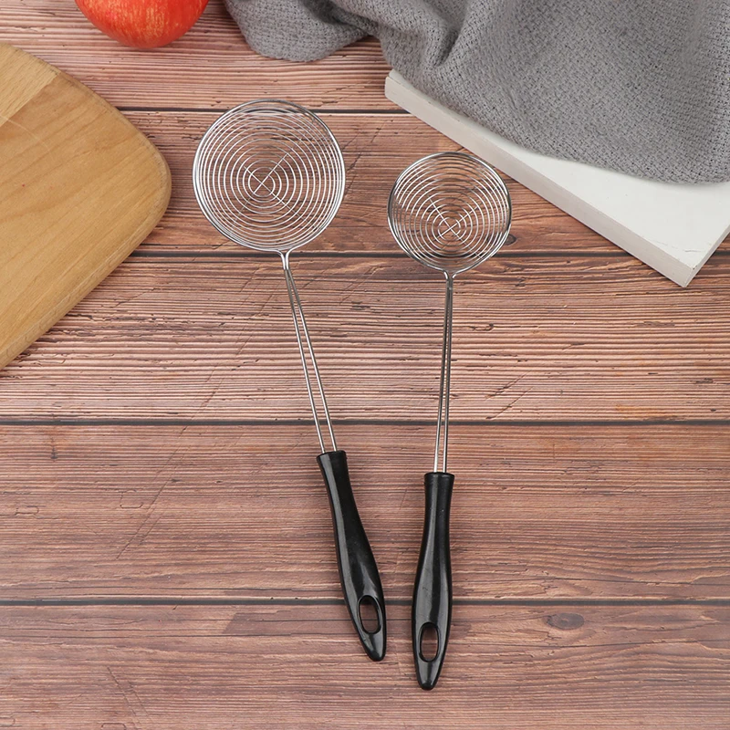 Stainless Steel Wire Drain Scoop Hot Pot Drain Scoop Drain Oil Spill Scoop Noodles Powder Spoon Milk Tea Shop Pearl Filter Spoon