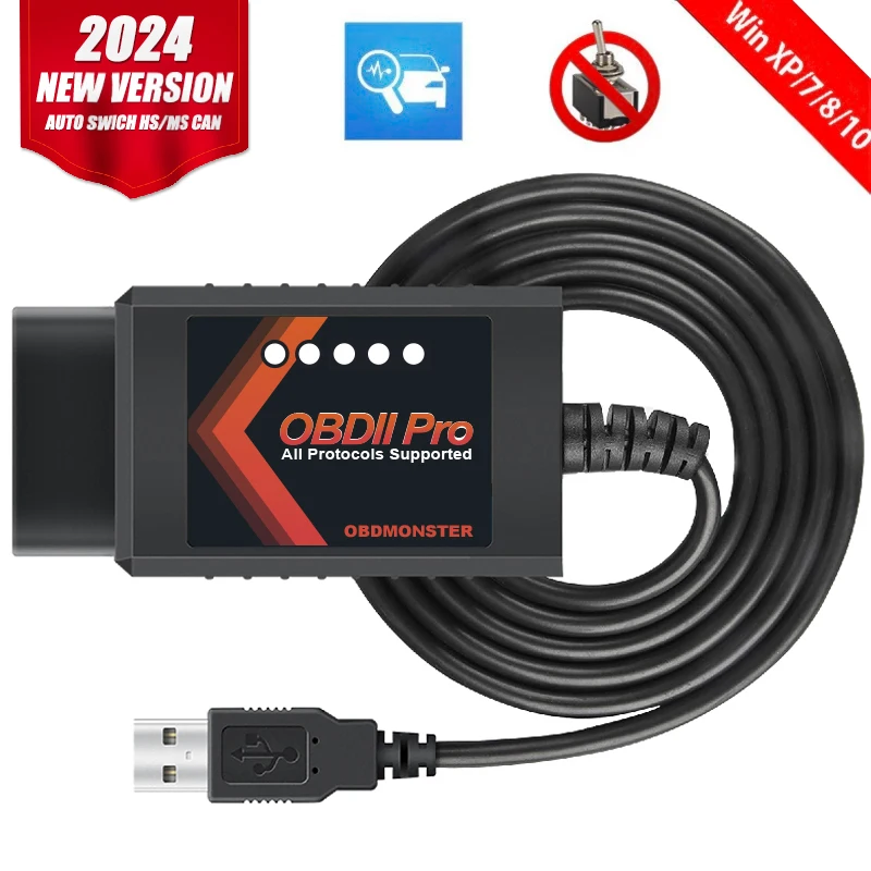 

Адаптер сканера FORScan Pro ELM327 V1.5, автомобильный диагностический инструмент HS/MS CAN, автоматический переключатель для Ford, программирование скрытых функций