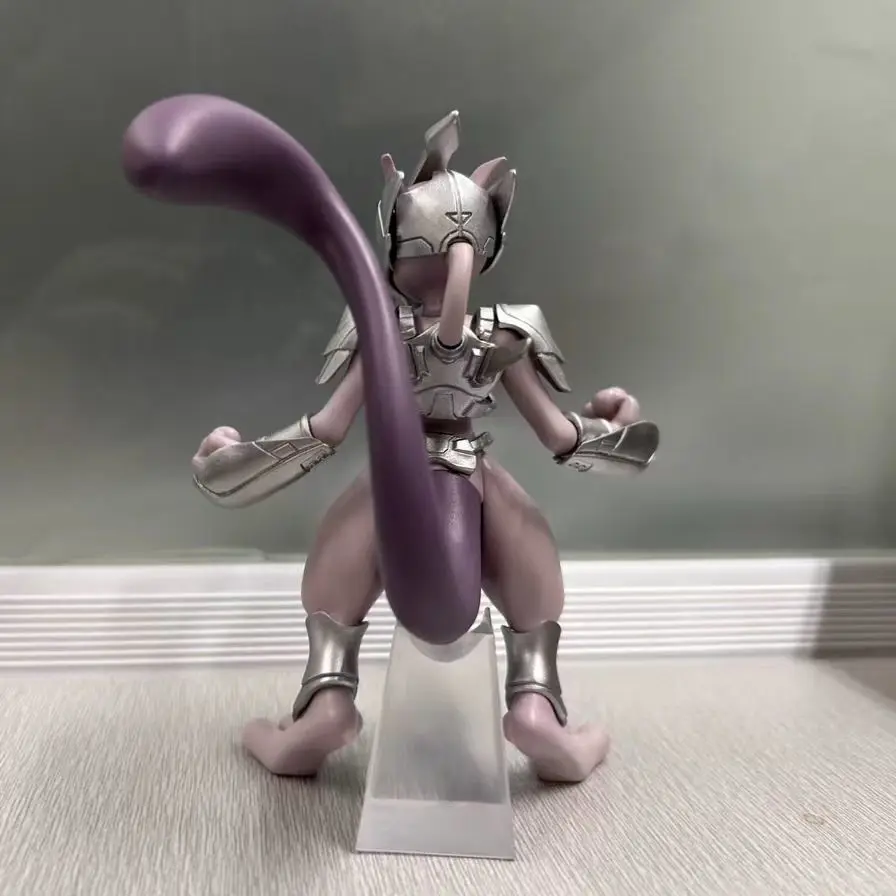 Pokémon Anime Mewtwo Figura, Estatueta de Aço Mewtwo Action, Estátua de PVC, Coleção Modelo, Decorações, Brinquedos para Presentes Miúdo, 11cm