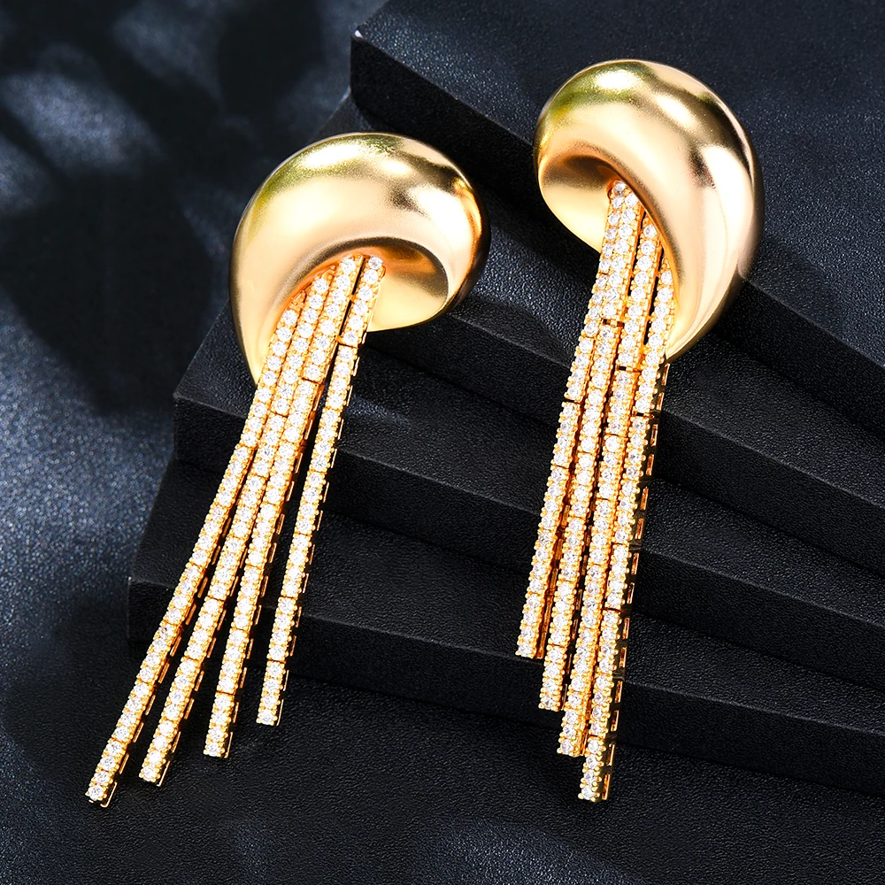 

Missvikki 76MM Big Bicolor Flower Earrings For Women Wedding Party Dubai Bridal Jewelry boucle d'oreille femme Gift Jewelry