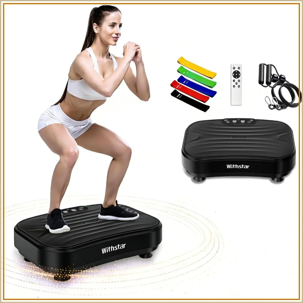 

Vibration Plate Exercise Machine for Lymphatic Drainage, Whole Body Vibration Platform for Weight Loss & Shaping, 330lbs Capacity