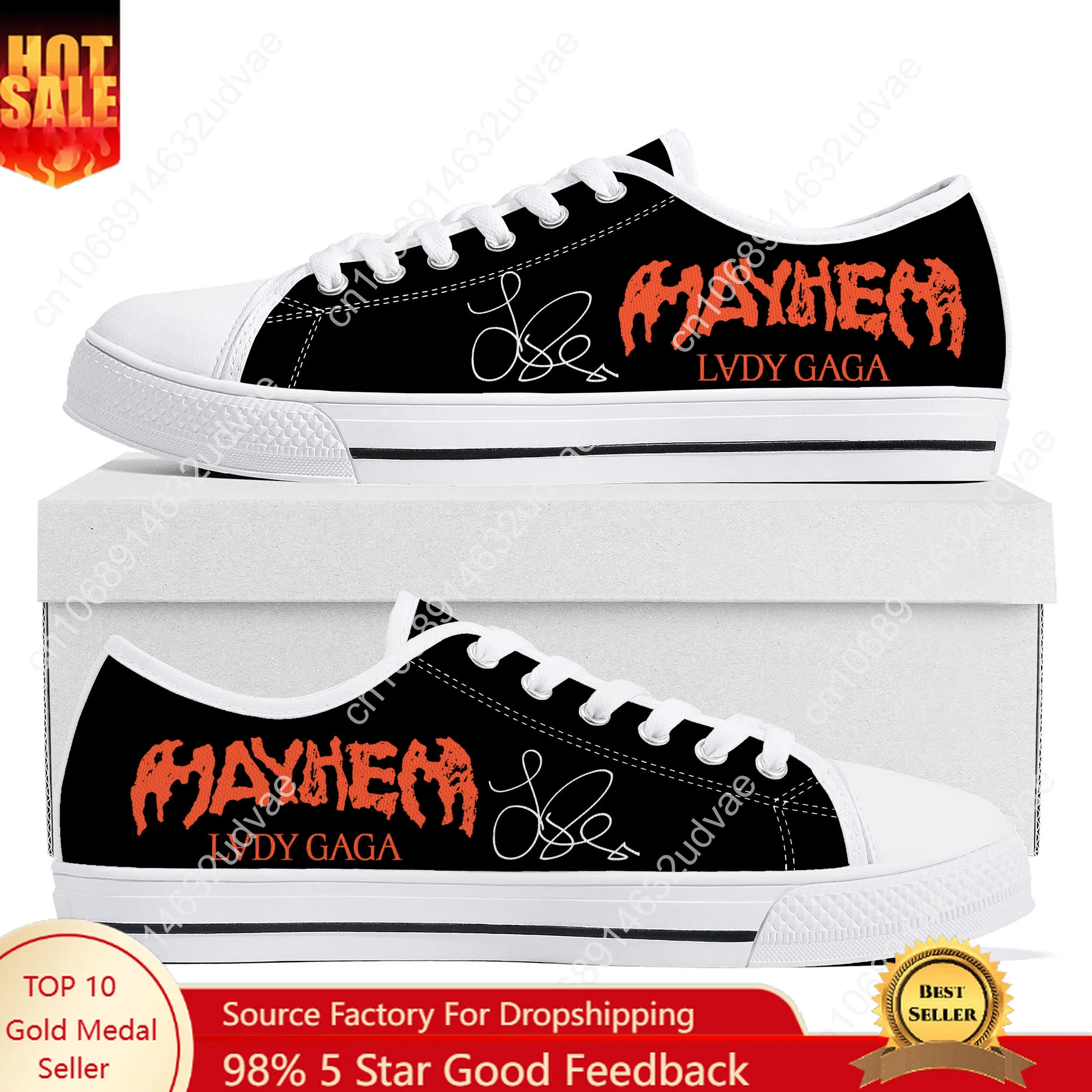 

Lady Gaga Low Top Sneakers Mens Womens Teenager High Quality Canvas Sneaker 3D Print Casual Couple Shoes Personalized Shoe