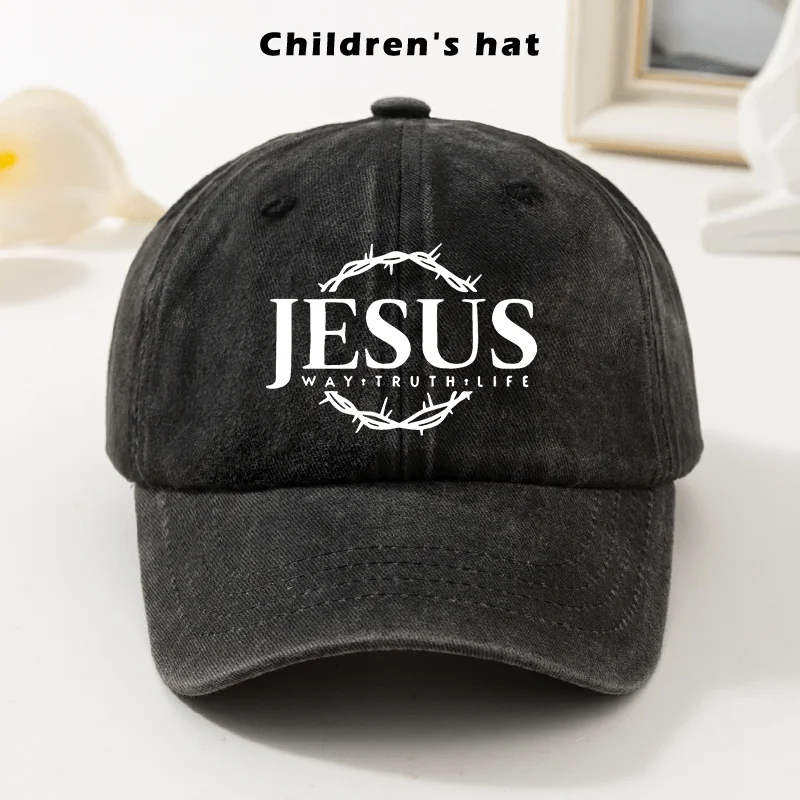 Casquette de baseball en coton délavé avec motif Jesus Way Truth Life, réglable, pour l'extérieur, protection solaire, unisexe