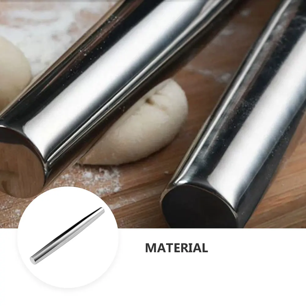 

Stainless Steel Pin Dough Roller for Baking Stainless Steel Rolling Pin Smooth Nonstick Surface Ideal Cookies Pizza Pasta