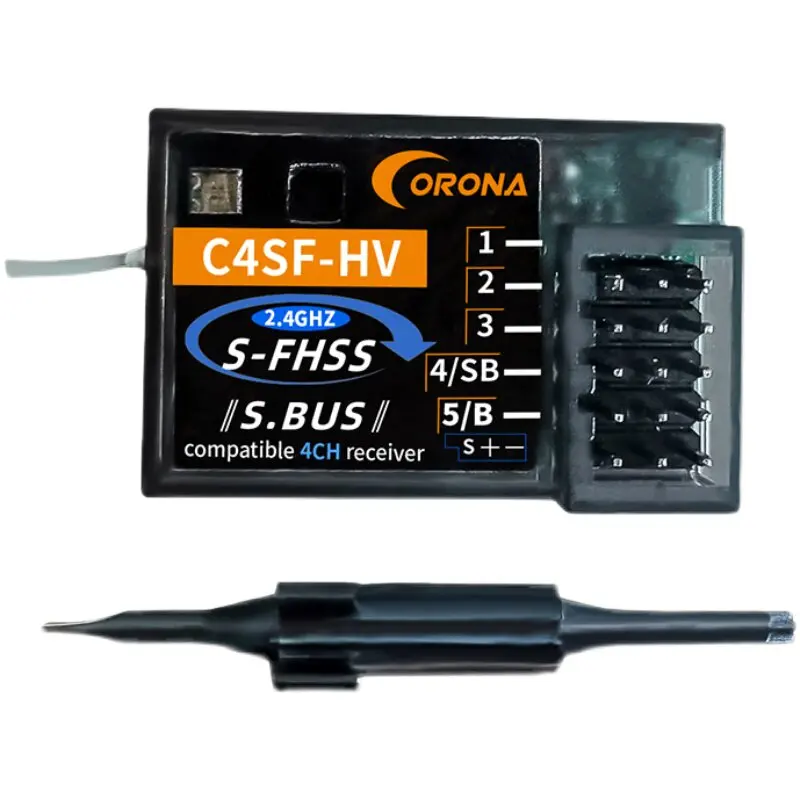Corona C4SF‑HV 2.4G 4CH S‑FHSS FHSS RC Receiver SBUS Splash‑proof 3.6‑8.5V for Futaba 3PL 4PLS 4PX 7PX RC Car Buggy Truck RX