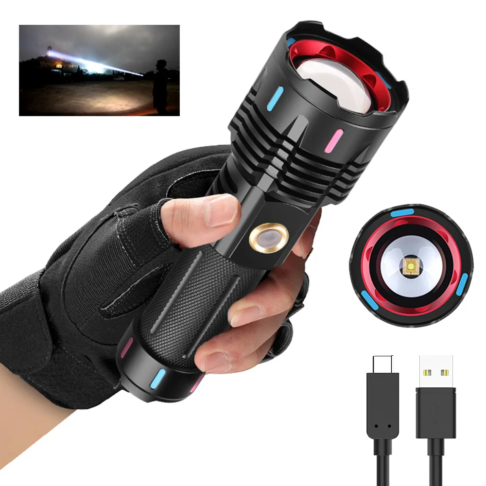 New 30W Ultra Bright White Laser Flashlight with Cool Design and 1500m USB Interface for Long-range Shooting