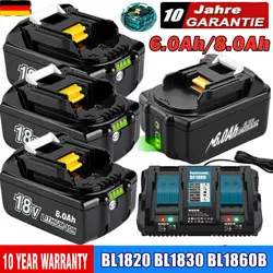 Batería recargable BL1860B para destornillador Makita, Pila de Iones de litio de 18V, BL1860, BL1830, BL1850B, LXT400