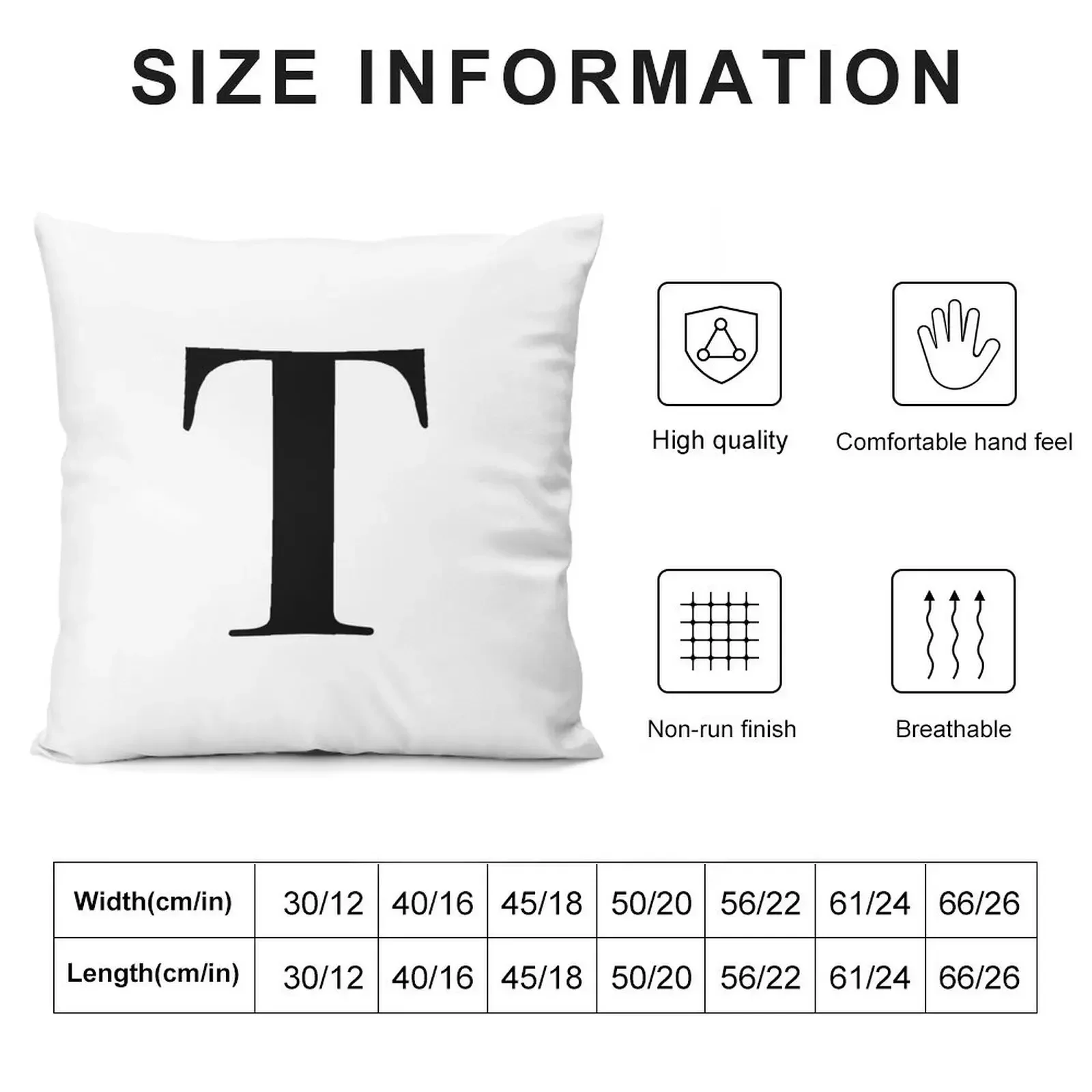 Letter T- Monogram Initial Throw Pillow Ornamental Pillow Pillow Covers Decorative Sitting Cushion