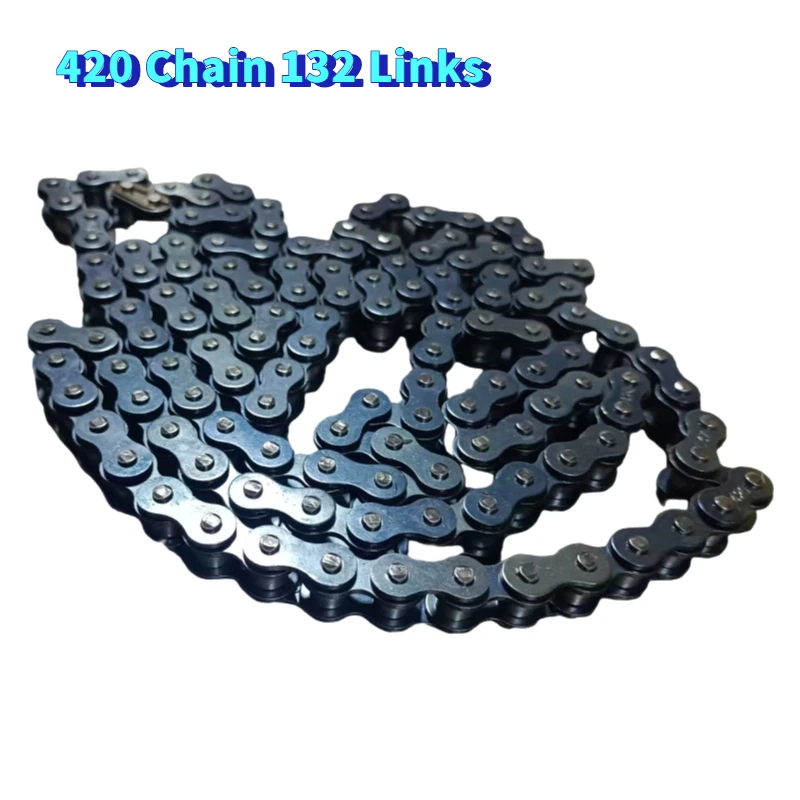 

420 Motorcycle Chain 132 Links Free Connecting Link for 100cc 110cc 125cc Dirt Pit Bike ATV Quad Go Kart Mini Bike Scooter