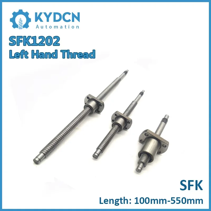

Left Hand Thread SFKL1202 SFK1202 Micro Ball Screw 12mm Ball Screw L 100mm-550mm Miniature Ball Screw for 3D Printer