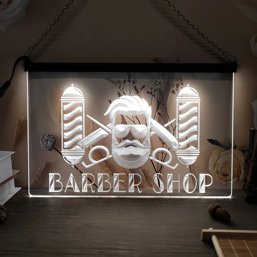 OPEN Friseursalon Herren 3D-LED-Neonschild für Raumgestaltung, Heimdekoration, Wand, Hochzeit, Kreatives Schlafzimmer, Schreibtisch