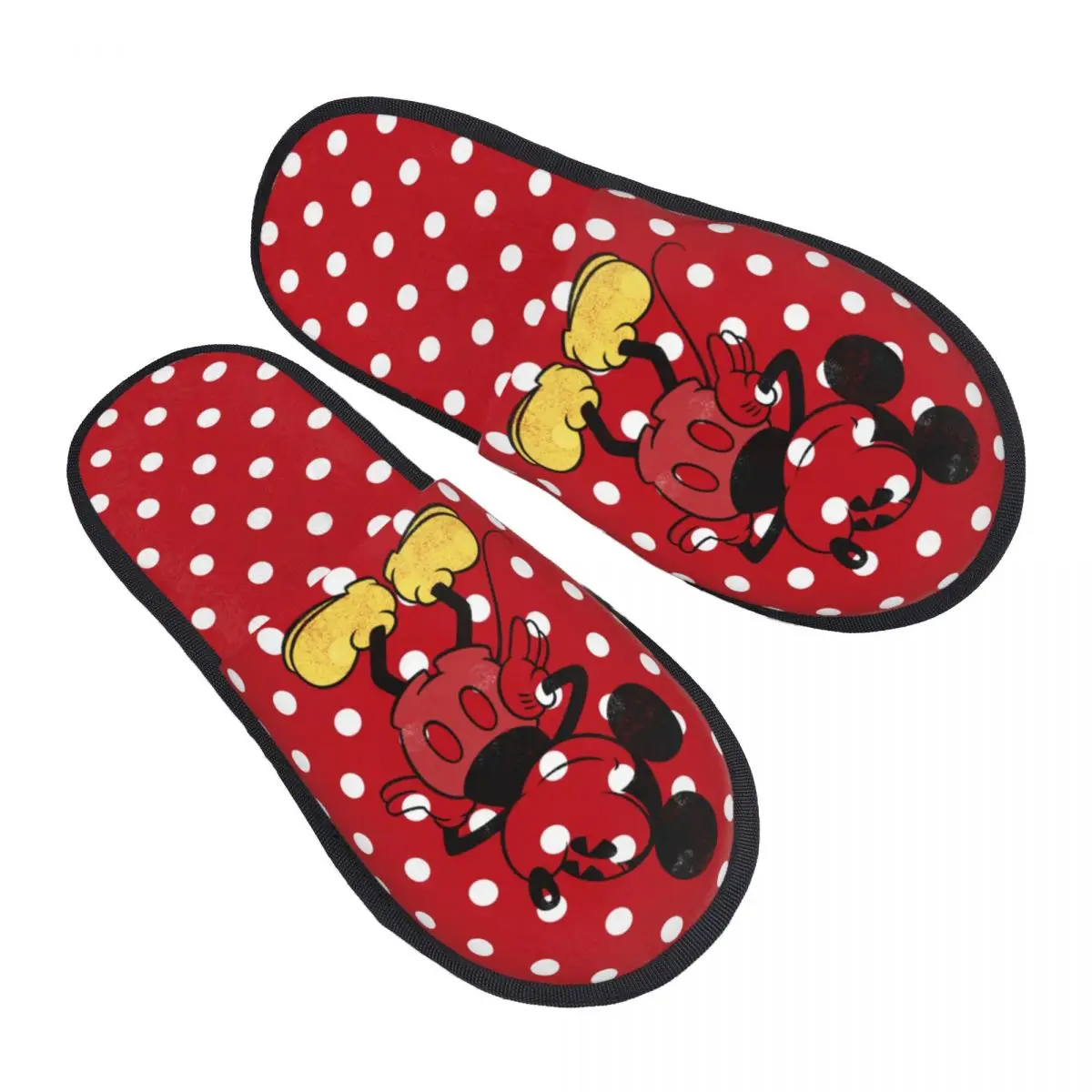 Custom Mickey Mouse Anime Cartoon House Slippers Women Soft Memory Foam Slip On Hotel Slipper Shoes