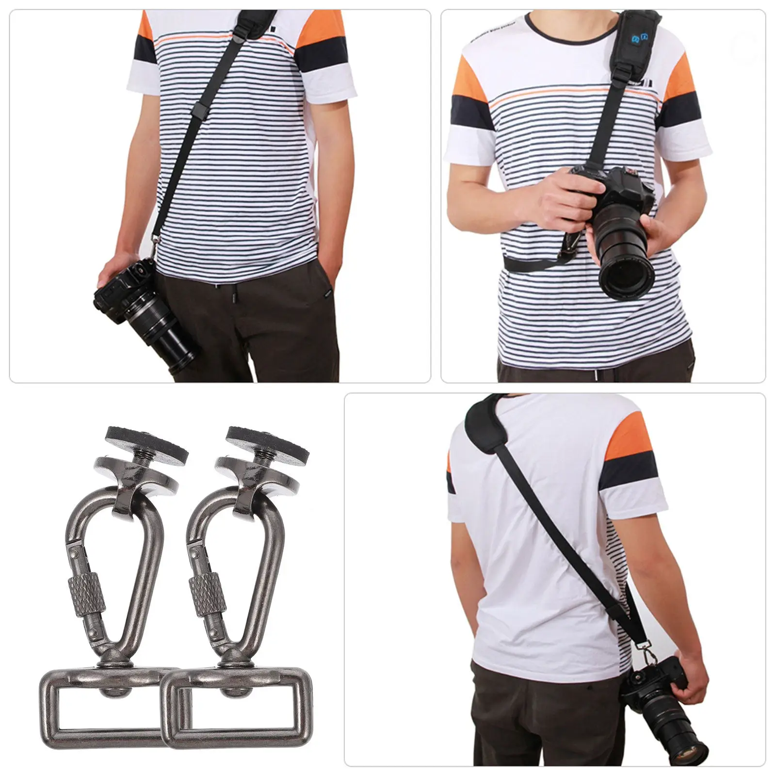 1Set Universal Quick Release Camera Strap Hook with Precision Thread Screw for Secure Fastening of Neck Arm Wrist Camera Straps