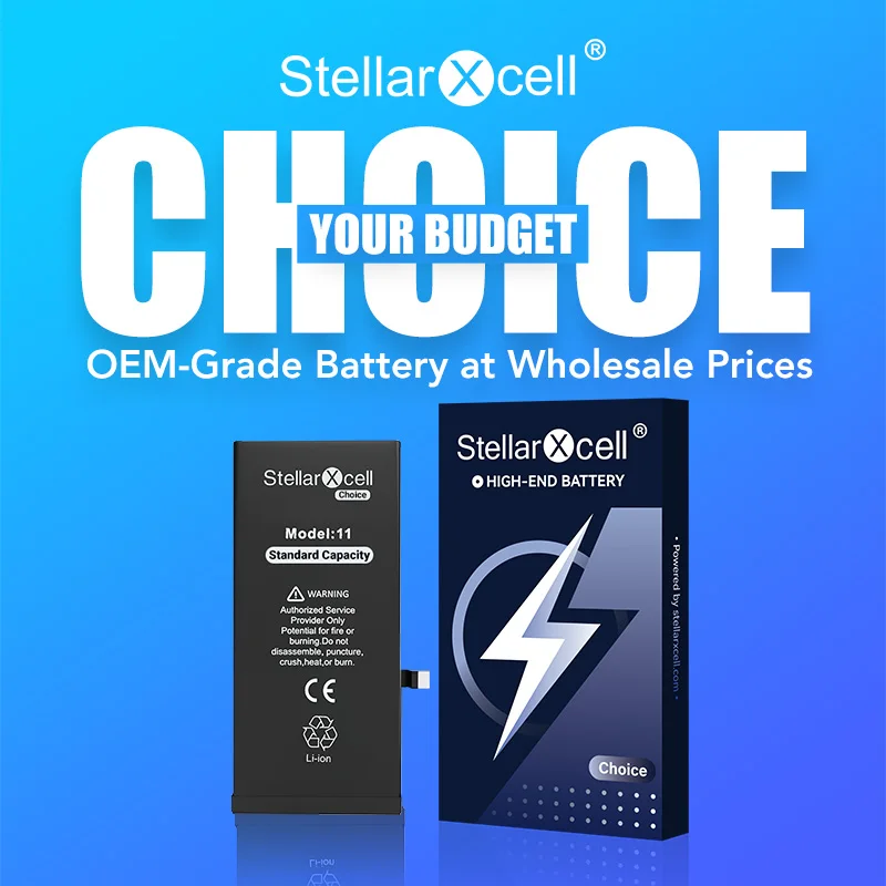 

Choice StellarXcell Battery For Iphone Se 7 8plus x xr xsmax 11pro 12mini 13plus 14pro 15pro Free battery opening tools