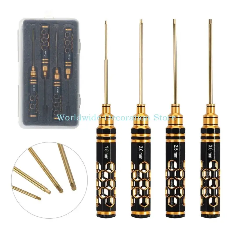 Q39B 4PCS ALLEN KEY SET Công cụ tuốc nơ vít 1.5/2/2.5/3.0mm cho các dự án thủ công DIY