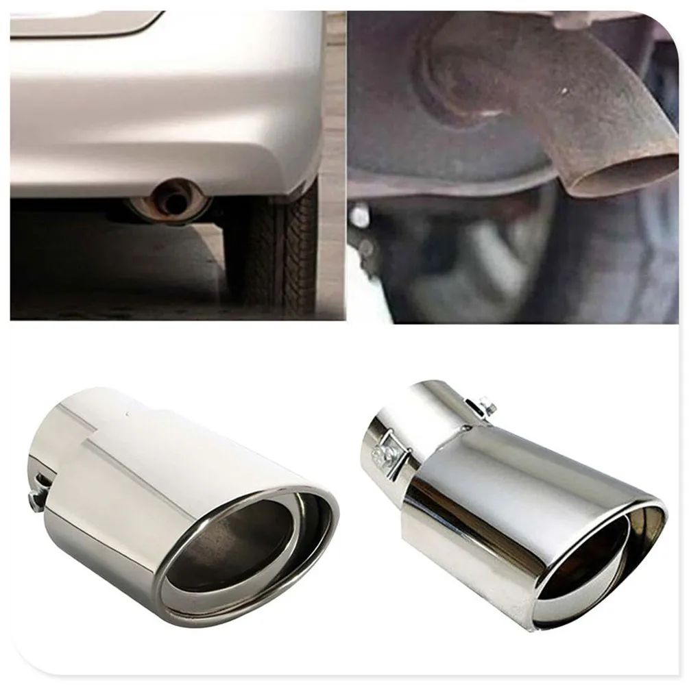 Knalpot mobil Universal ujung Muffler baja tahan karat bulat untuk Mitsubishi ASX Endeavor Expo Montero Galant Grandis Lancer Mirage