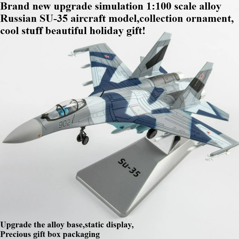 

Cool Stuff Toy Car Funny Gift-Simulation 1:100 Scale Alloy Russian SU-35 Aircraft Model,Collection Ornament,Kawaii Toys for Kids