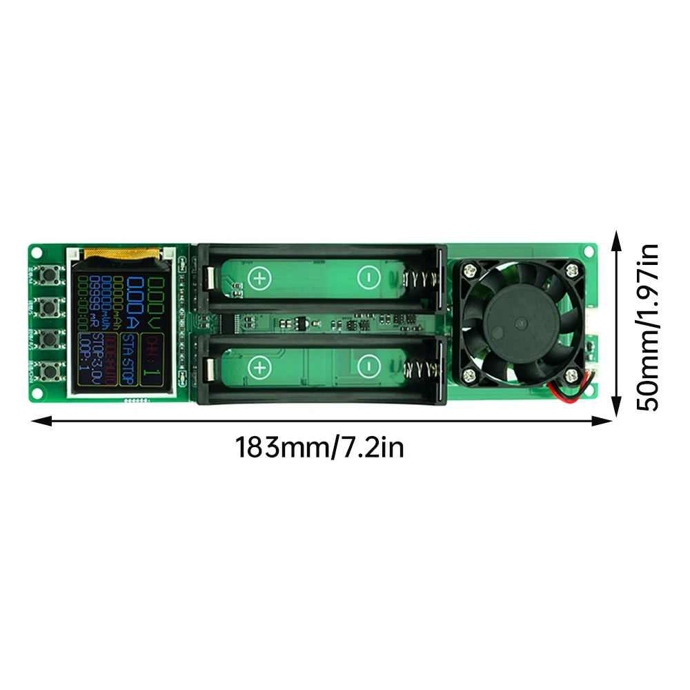 DC 5V 2-Way 18650 Lithium Battery Capacity Tester Internal Resistance Test Module Charge/Discharge Test with LED Display
