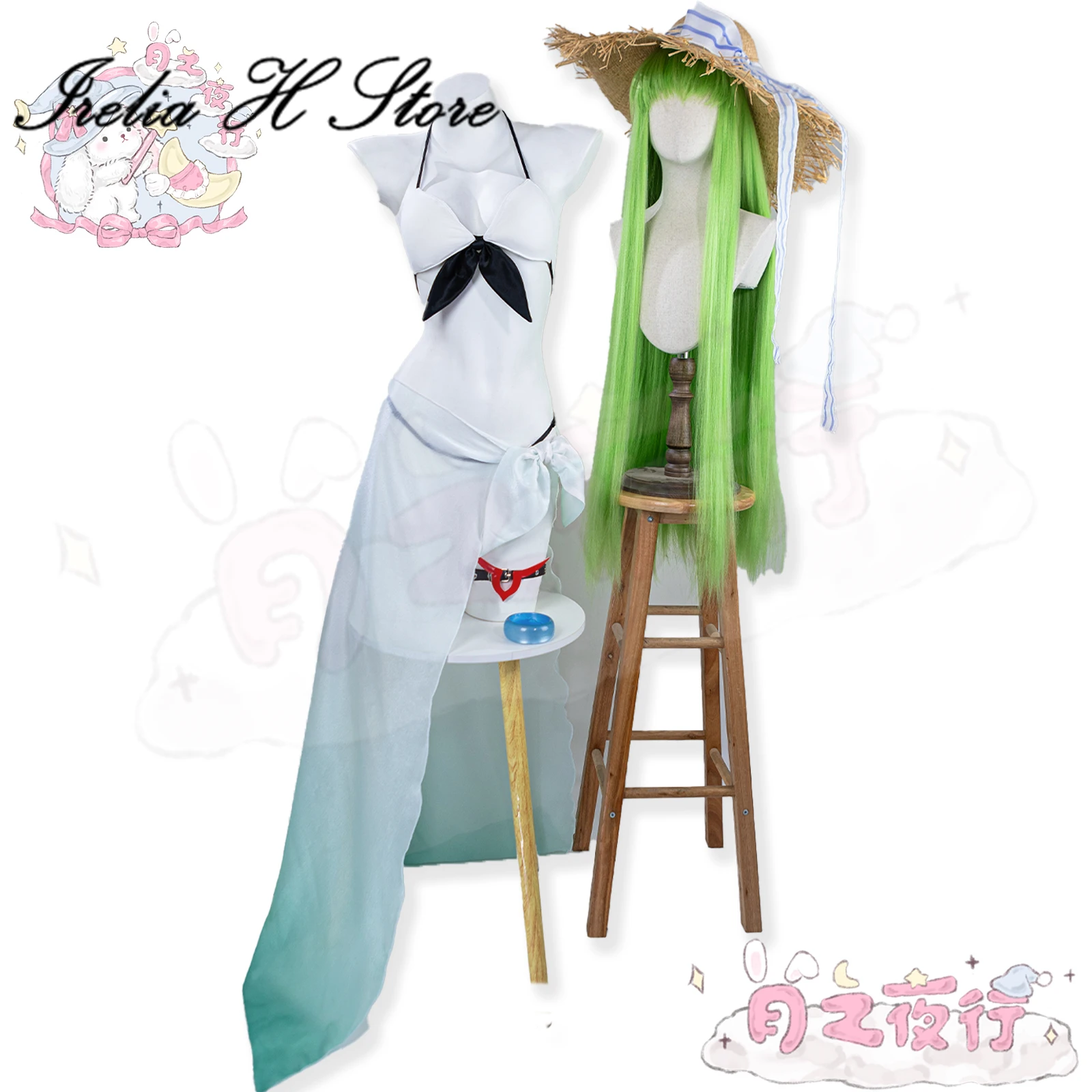 Irelia H Anime CG CC ملابس السباحة التأثيرية ملابس داخلية مثيرة للبالغين ملابس سباحة صيفية مع قبعة