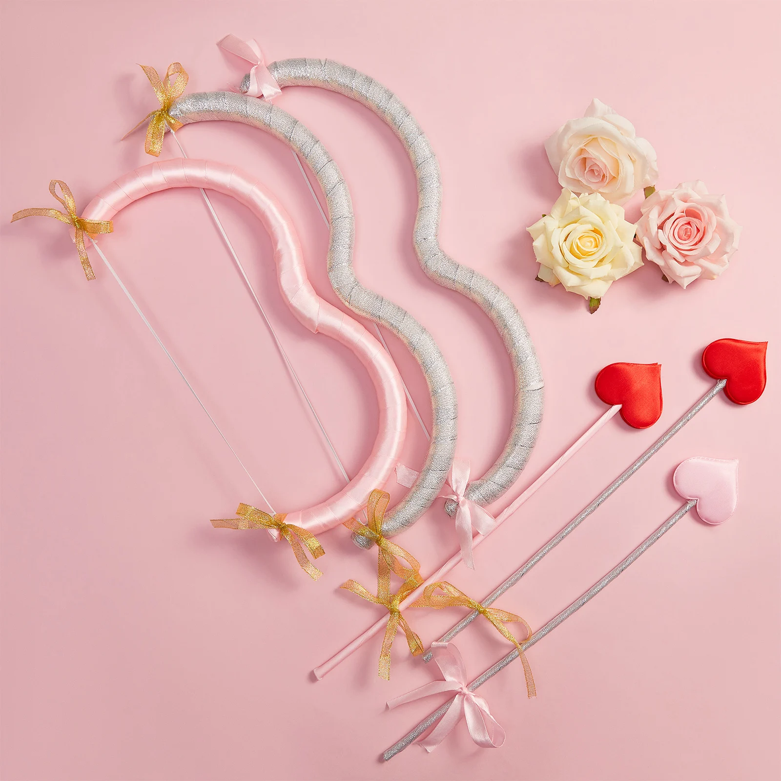 Heziowyun acessório de cupido dos namorados, conjunto de cupido mini arco carido, fantasia de cupido dos namorados, presente de festa para homens, mulheres e crianças
