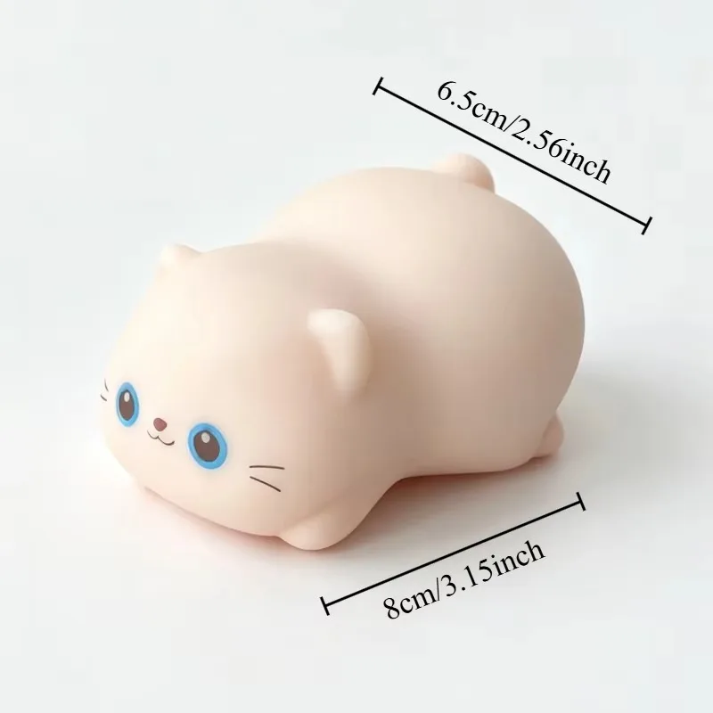 Crunchy Kitty Squishy Toy Cartoon Cat Shaped Stretchy Stress Ball Sensory Fidget Toy for Adult Anxiety Relief Therapy Toy
