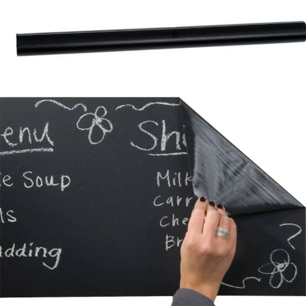 

Chalkboard Wall Sticker Black Removable Drawing Writing Teaching Board for Office School Home Decor 45cmx200cm