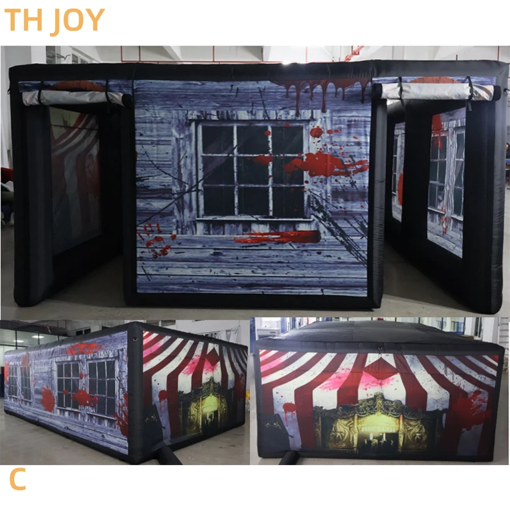 

fast air shipping to door, 2024 Escape Room Halloween Entertainment Inflatable maze, 6x4m big Blow Up Haunted House Maze