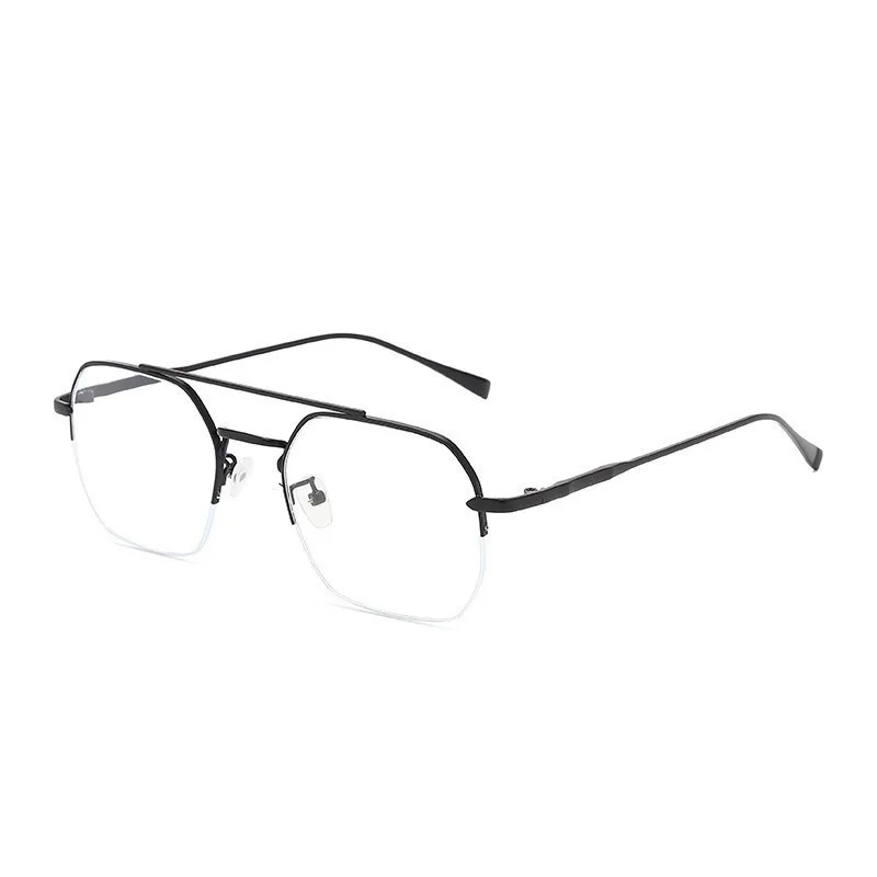 Rechteckige Business-Brille mit Halbrahmen, photochrome Anti-Strahlungs-Brille – Detail 9