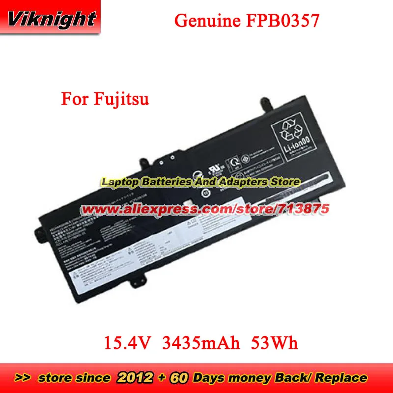 Genuine FPB0357 Battery FPB0356 P/N CP790491-01 CP790492-01 for Fujitsu GC020028M00 GC020028N00 Laptop 15.4V 3435mAh 53Wh