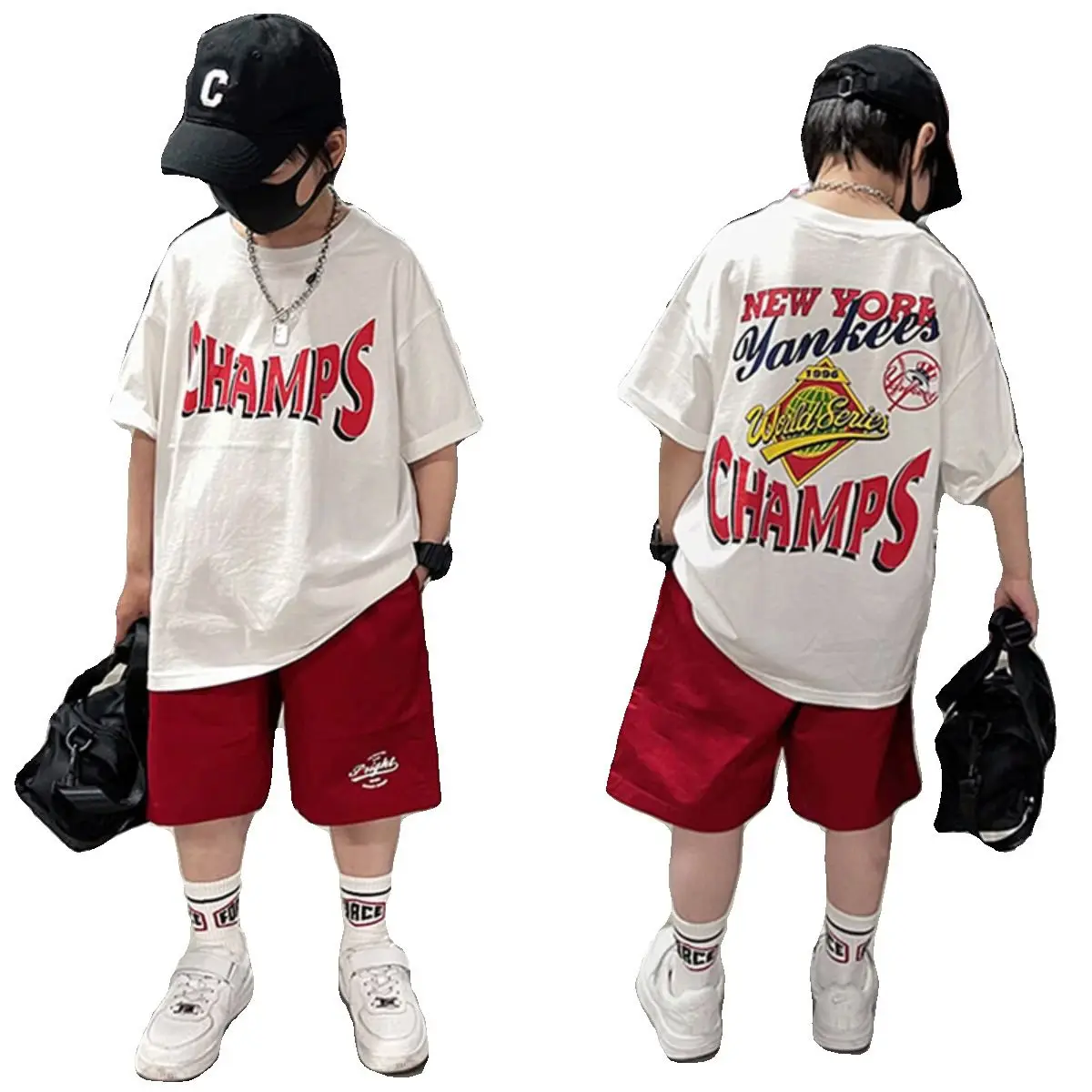 

Летние комплекты одежды для мальчиков: хлопковая футболка New York + свободные брюки, 2 предмета, хип-хоп стиль, детская одежда, наряды для подростков 8, 10, 12, 14 лет