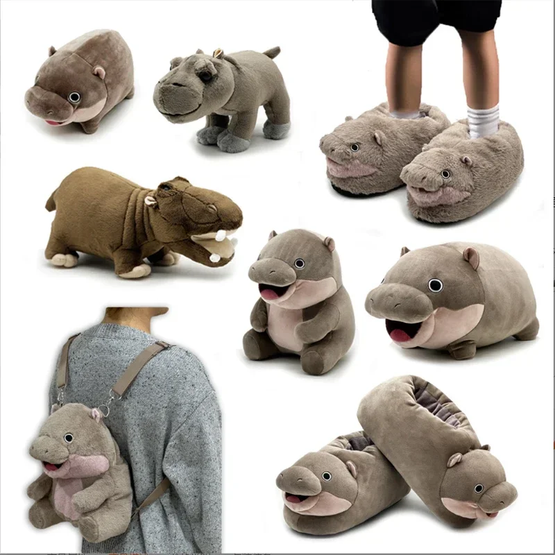 Nuevo Moo Deng muñeco de peluche de hipopótamo, figuras de acción, almohadas de felpa, decoración de habitación, decoración de dibujos animados de moda, juguete para niños y adultos