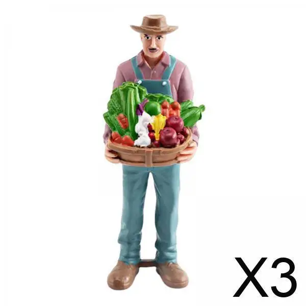 3 figuras de personajes en miniatura para decoración de escritorio y paisaje