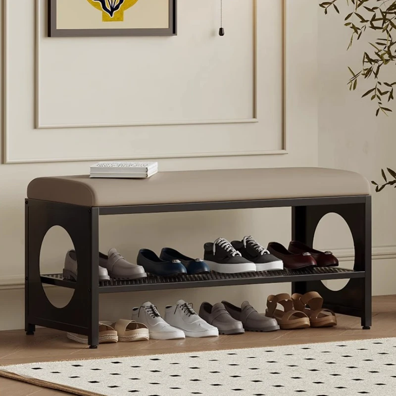 

Mid-Century Entryway Shoe Bench Modern Shoe Storage Organizer Multi-Functional Hall Seat Commercial Clothing Store Shoe Rack