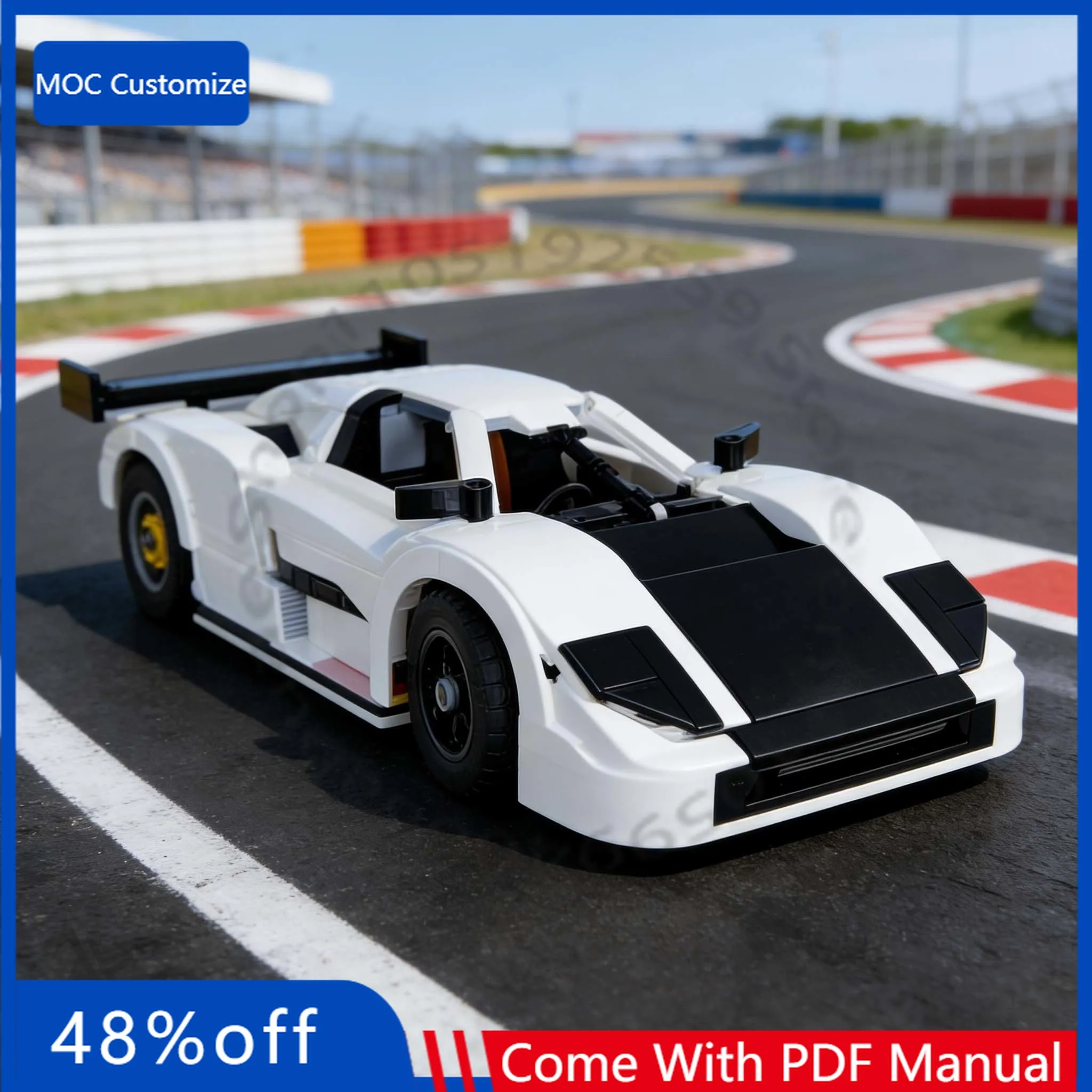 978 PCS Speed Hypercar 10295 787b MOC Customize Modular Building Block Model Creative Design Popular DIY Boy Toy Christmas Gift