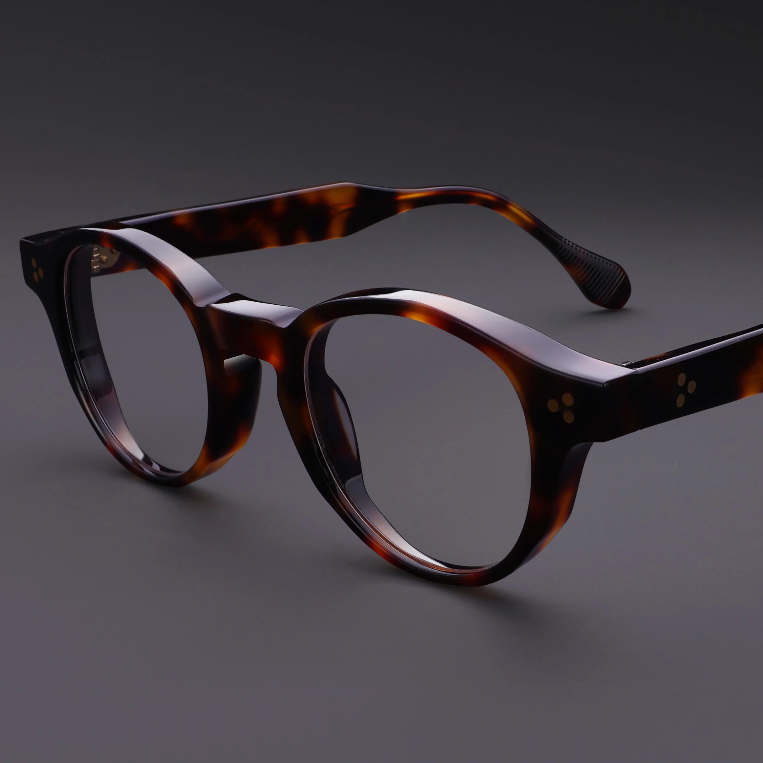 

Retro round Frame Chunky Acetate Glasses for Men And Women with Optical Lenses Blue Light Blocking Prescription Ready