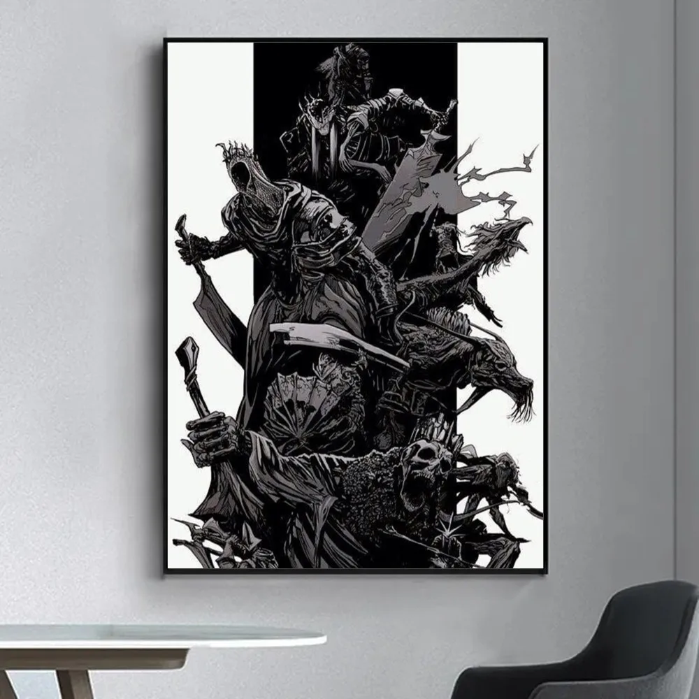 Classic Game Dark Souls 3 Retro Poster Fancy Poster Wall Sticker for Living Room Bar Vintage Decorative Painting Middle