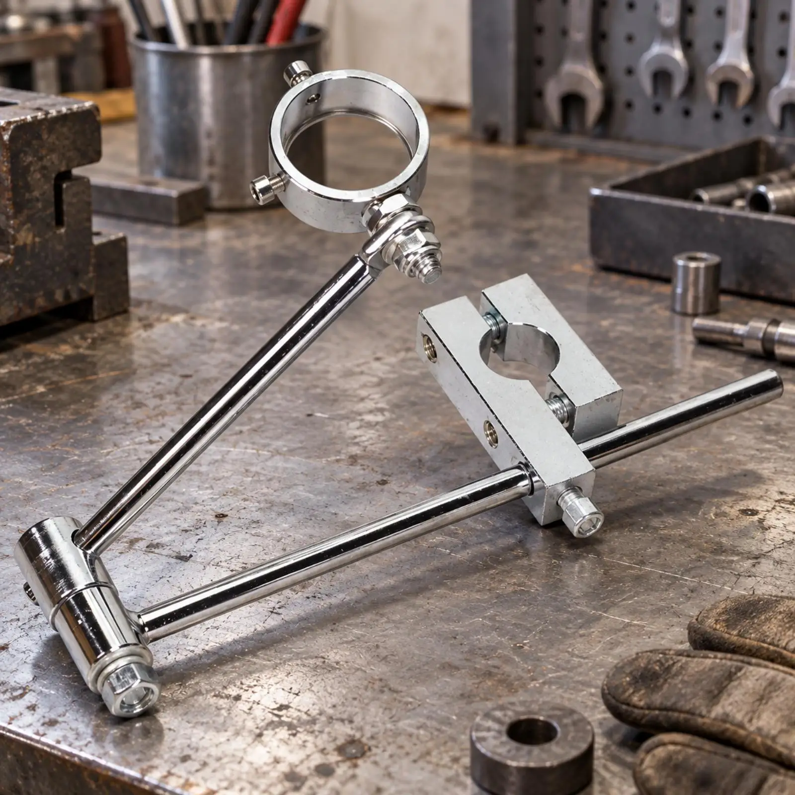 Sandblast Nozzle Bracket with Split Clamp and Threaded Fasteners for Blasting Holder Workshop Cleaning Stand