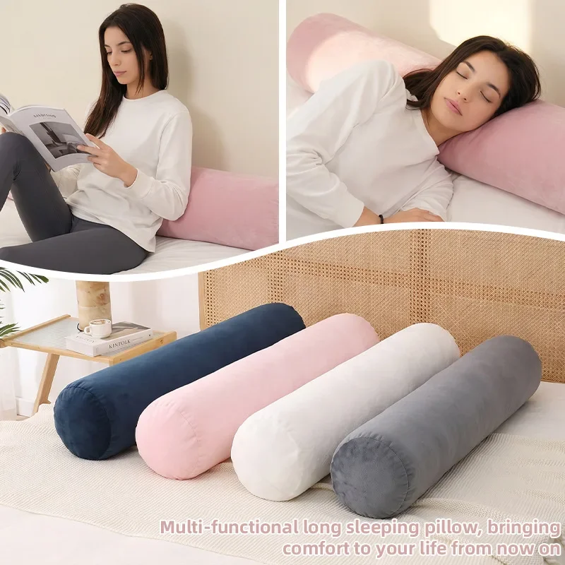 Bedroom Long Strip Cylinder Velvet Pillow Girl Side-sleeping Leg-clamping Pillows for Bed Dormitory Skin-friendly Large Cushion