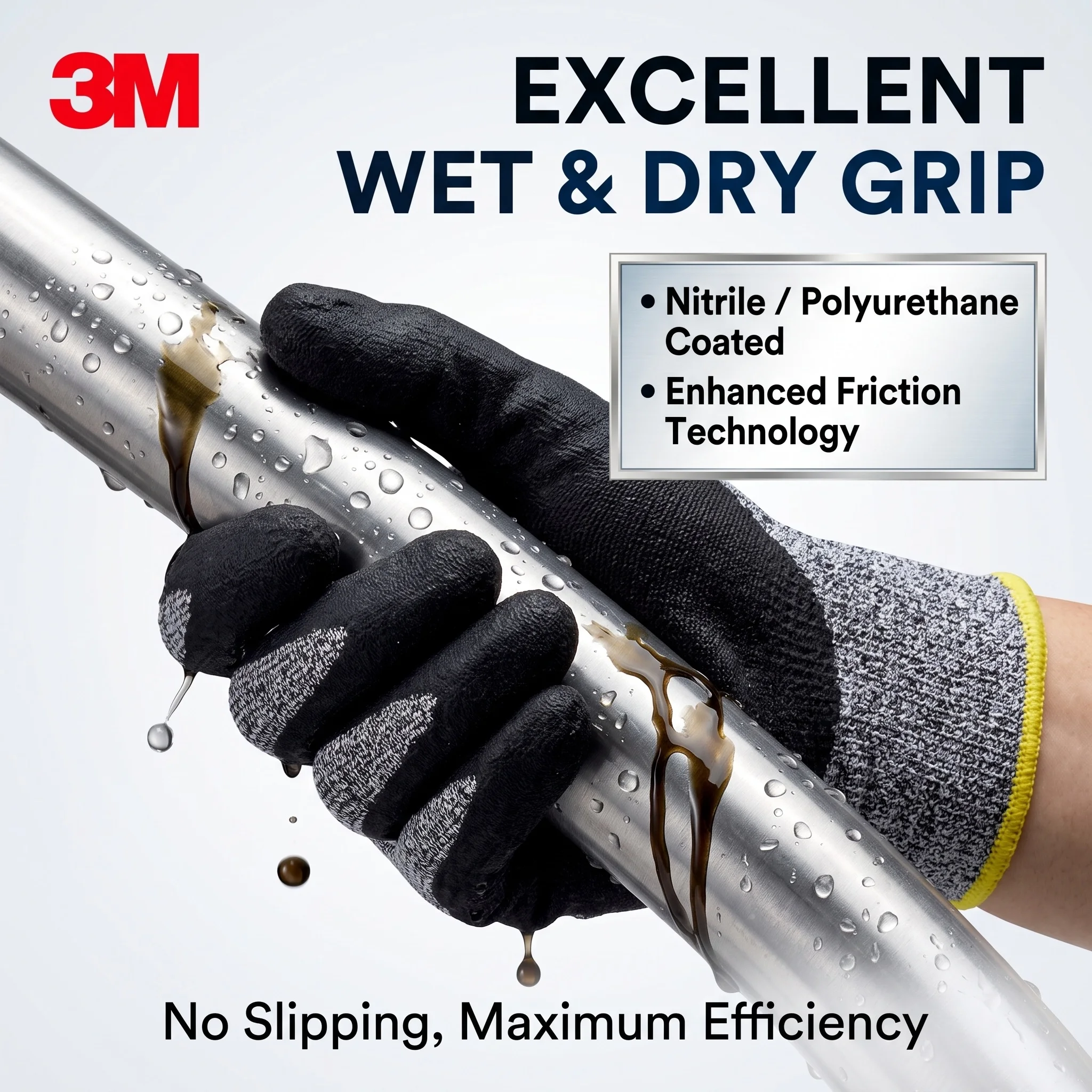 3M Cut Resistant Work Gloves Nitrile Foam Dipped Heavy Duty Mechanic Construction Safety Gloves for Men Guantes de Trabajo
