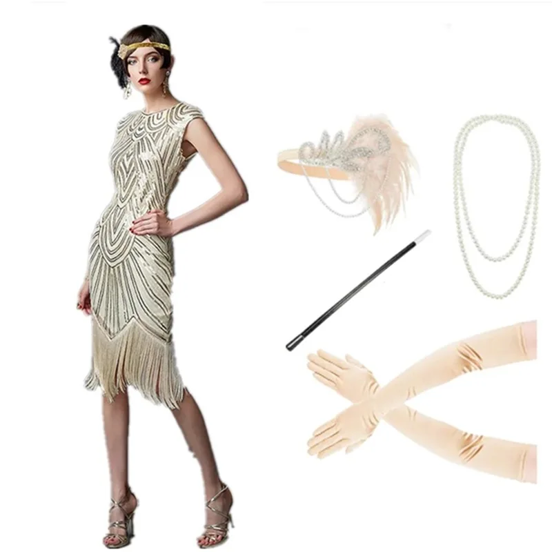 فستان Loween Retro Sequin Dr للسيدات Faion 920S فستان Par Ensemble ort تنورة واسعة Sle No Sve تصميم متوسط الخصر