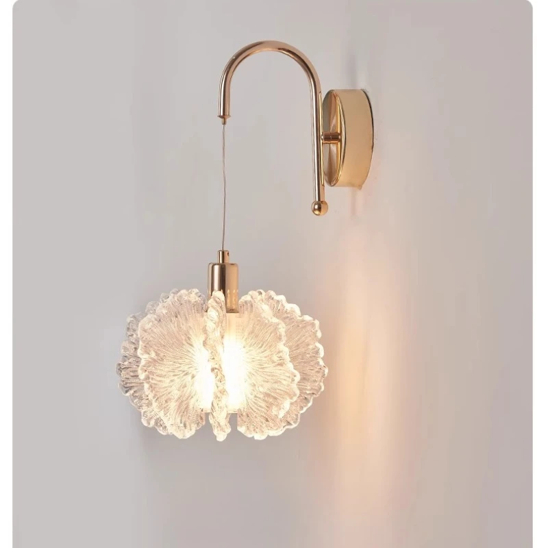 

French bedside designer model, living room master bedroom wall light, high-end model room personalized art led light