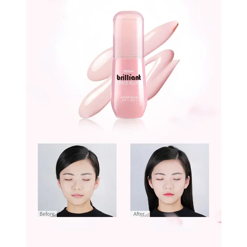 Mistine Brilliant Face Blur Foundation SPF15PA++ Hydrating Concealer Brightening Invisible Pores Beauty Makeup Base Cosmetics