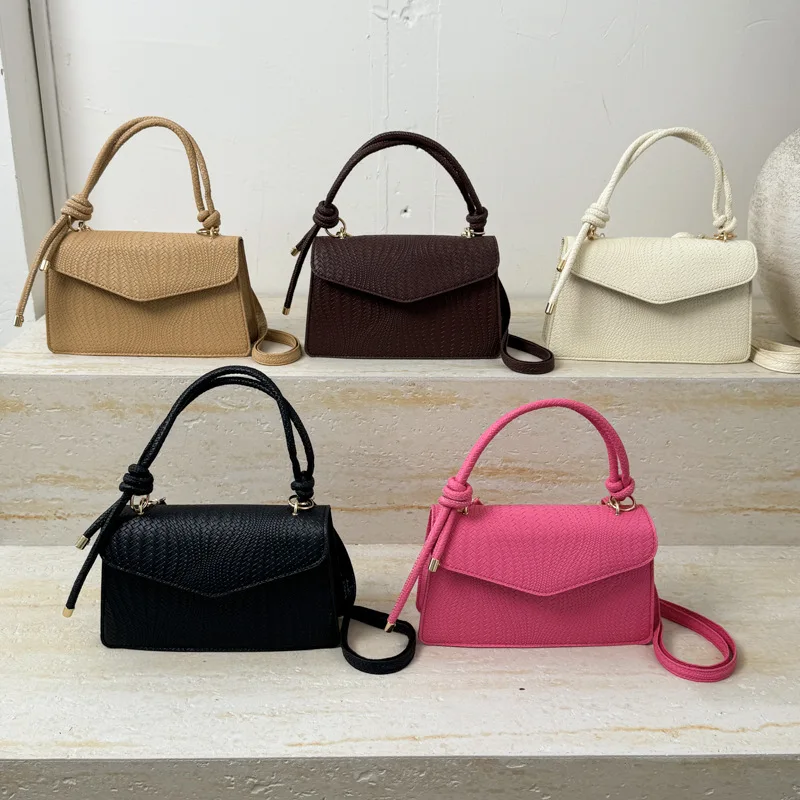 

2025 summer new small square bag for women fashion cross-body bag simple lady shoulder handbag solid color