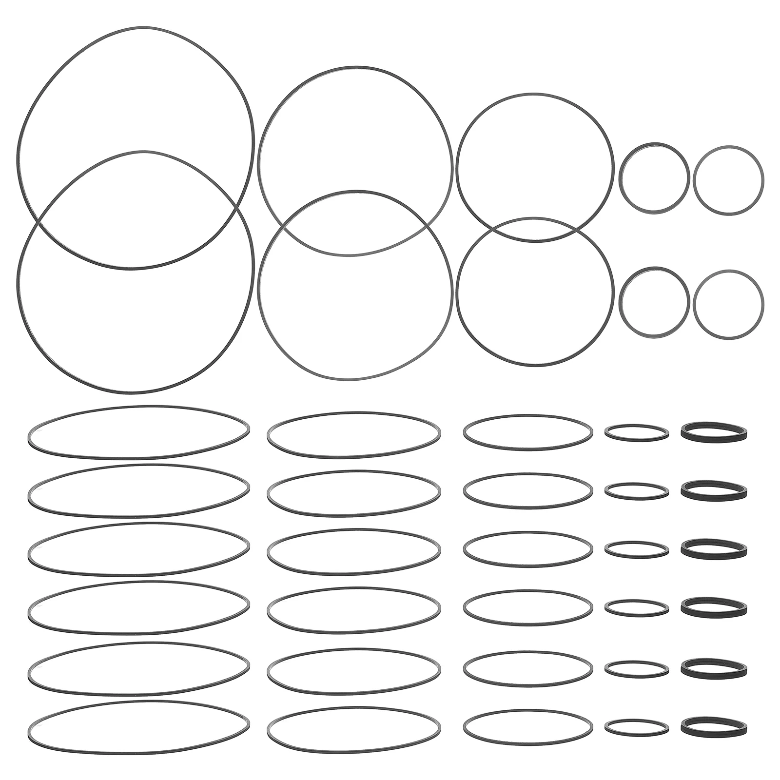 

50 Pcs Cassette Tape Recorder 1mm Square Rubber Drive Belts for Player Portable DVD Machines Deck Belts Replacement