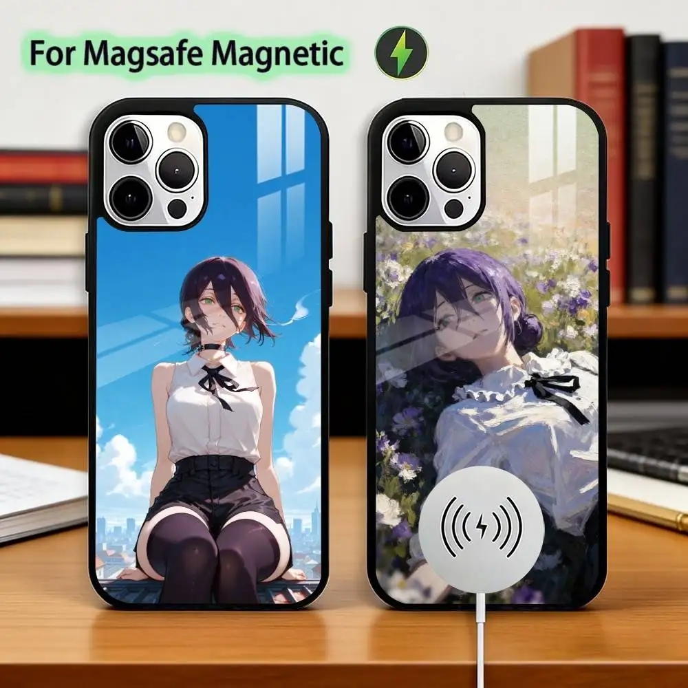 

Chainsaw Man Reze Phone Case For iPhone17,16,15,14,13,12,11 Plus,Pro Magnetic For Magsafe Wireless Charging
